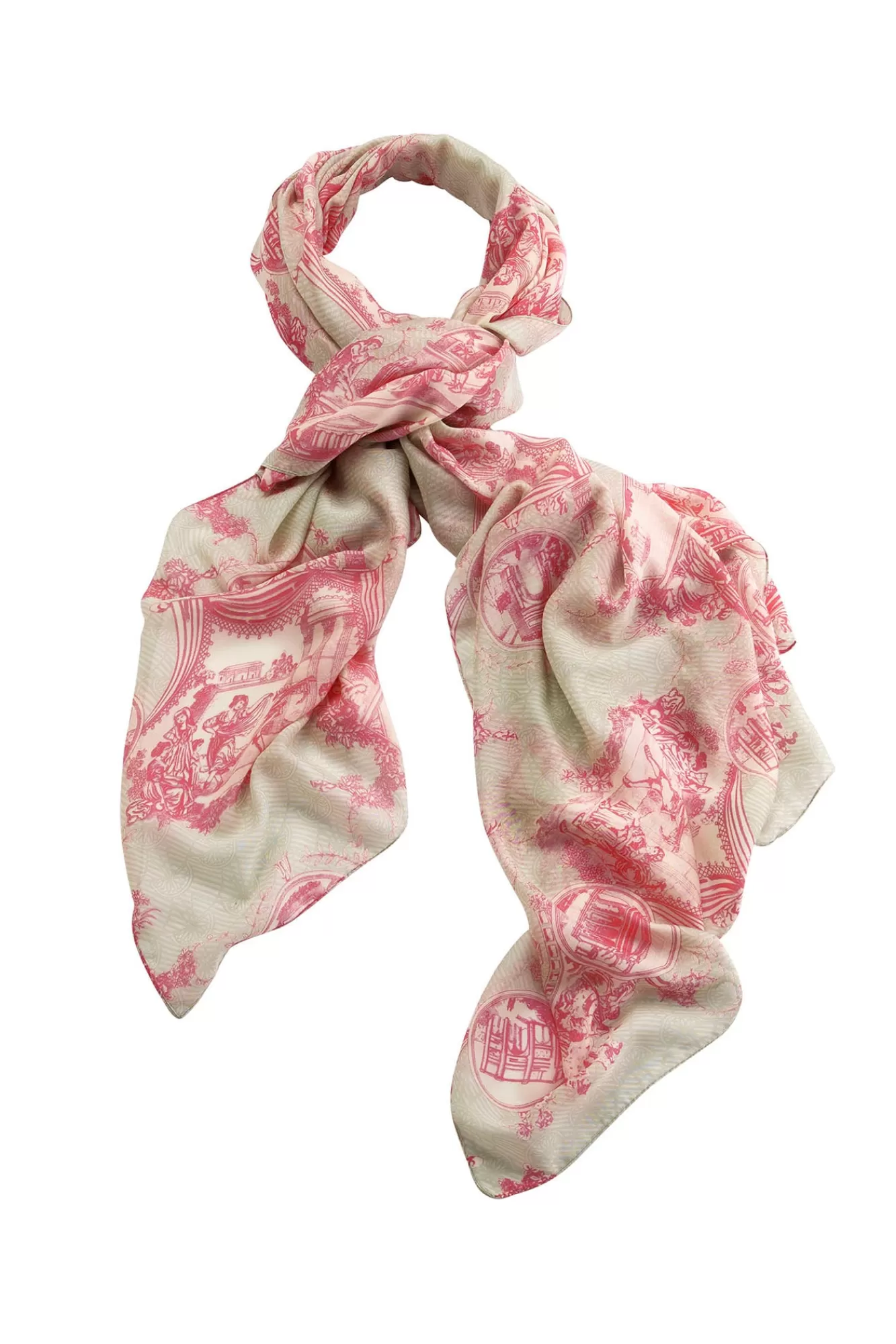 One Hundred Stars Scarves-Ancient Columns Pink Scarf