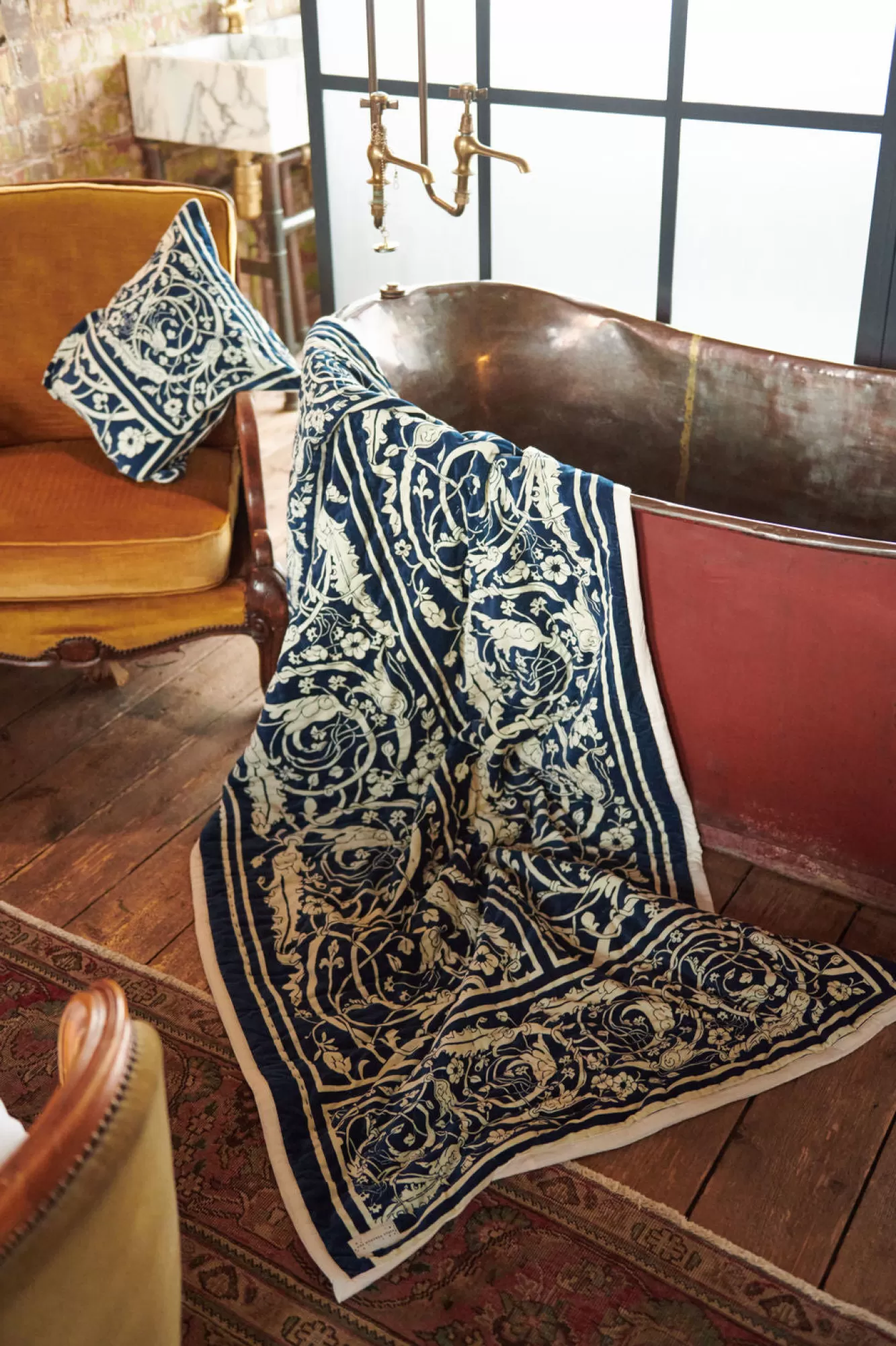 One Hundred Stars Velvet Throws-Jaipur Blue Velvet Throw