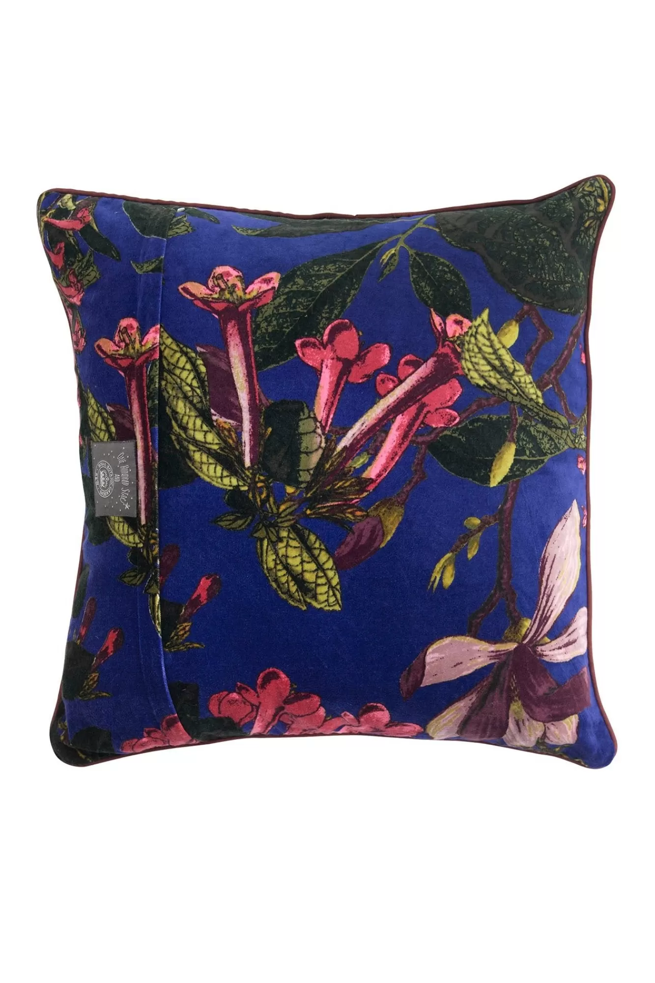 One Hundred Stars Cushions-Kew Magnolia Purple Velvet Square Cushion